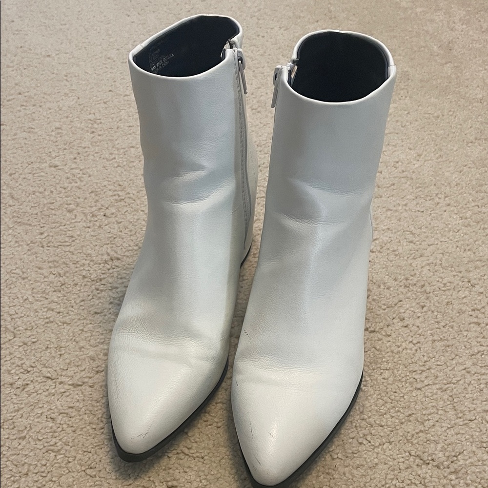 Madden Girl Sleek White Ankle Boots